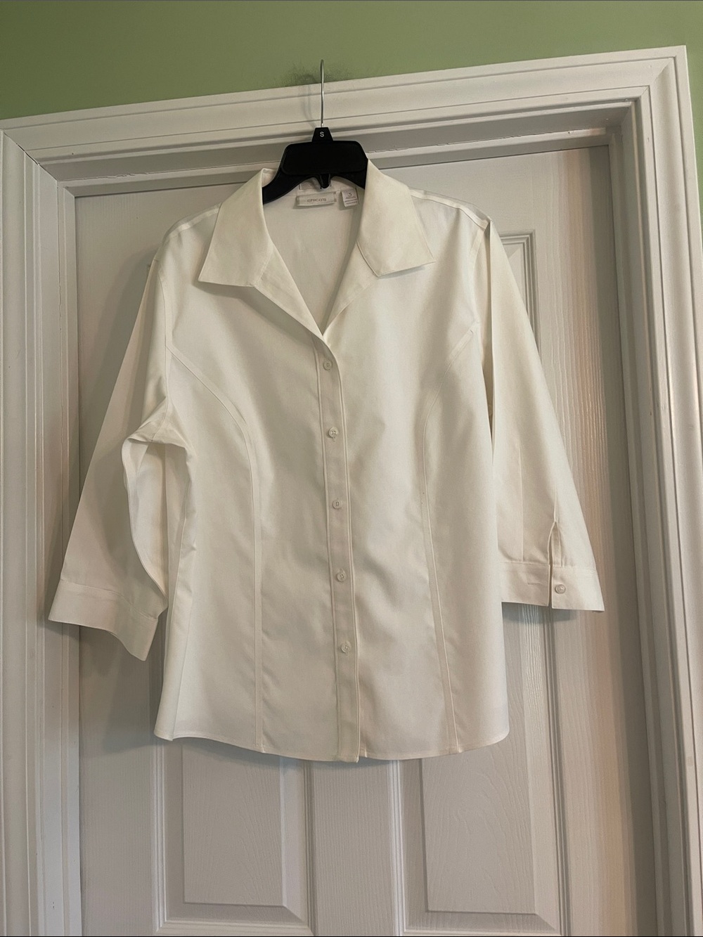 Chico’s No Iron Cotton button down shirt blouse-size XL
